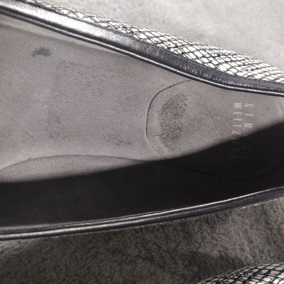 Stuart Weitzman Shoes Womens 8 M Geometric Ballet Flats Bow Black White - Picture 5 of 8